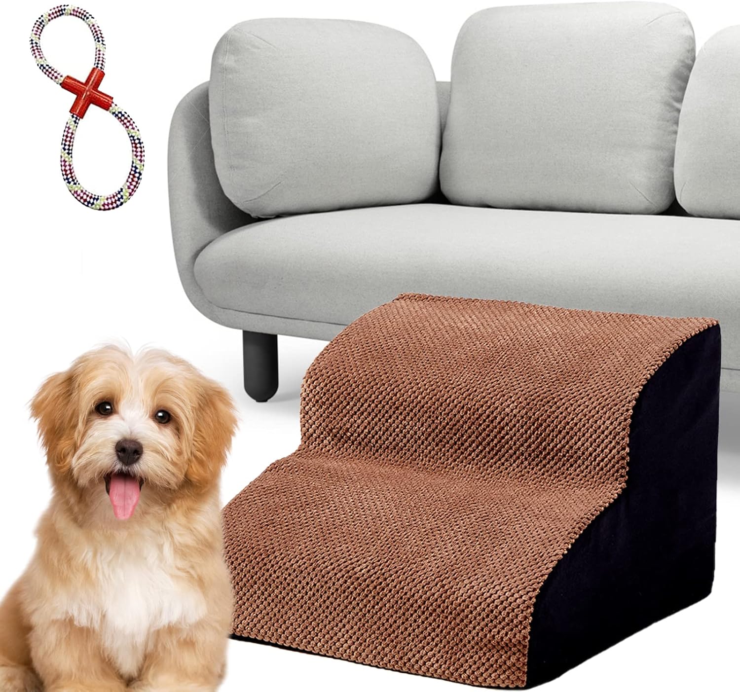 2 Steps High-Density Foam Dog Stairs B740