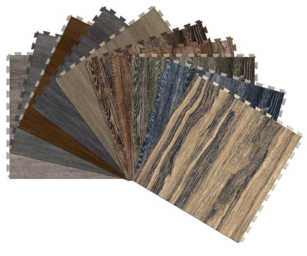 Vintage Rusted Oak Wood Grain Floor Tile, 6 Tiles/ Case, 16.62 SQFT/ Case H631529