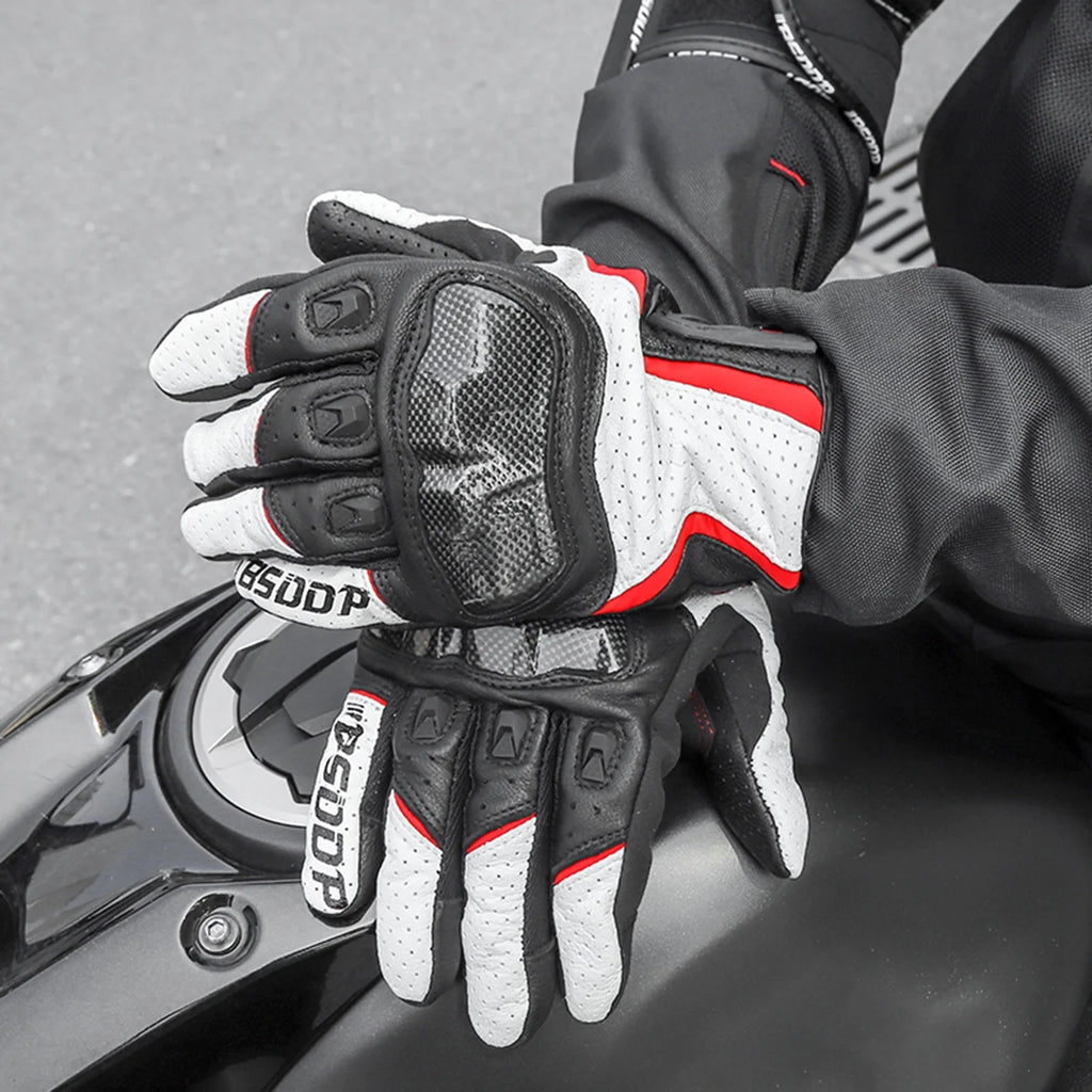 Motorcycle Gloves with Carbon Fiber Protective Hard Knuckles U6274