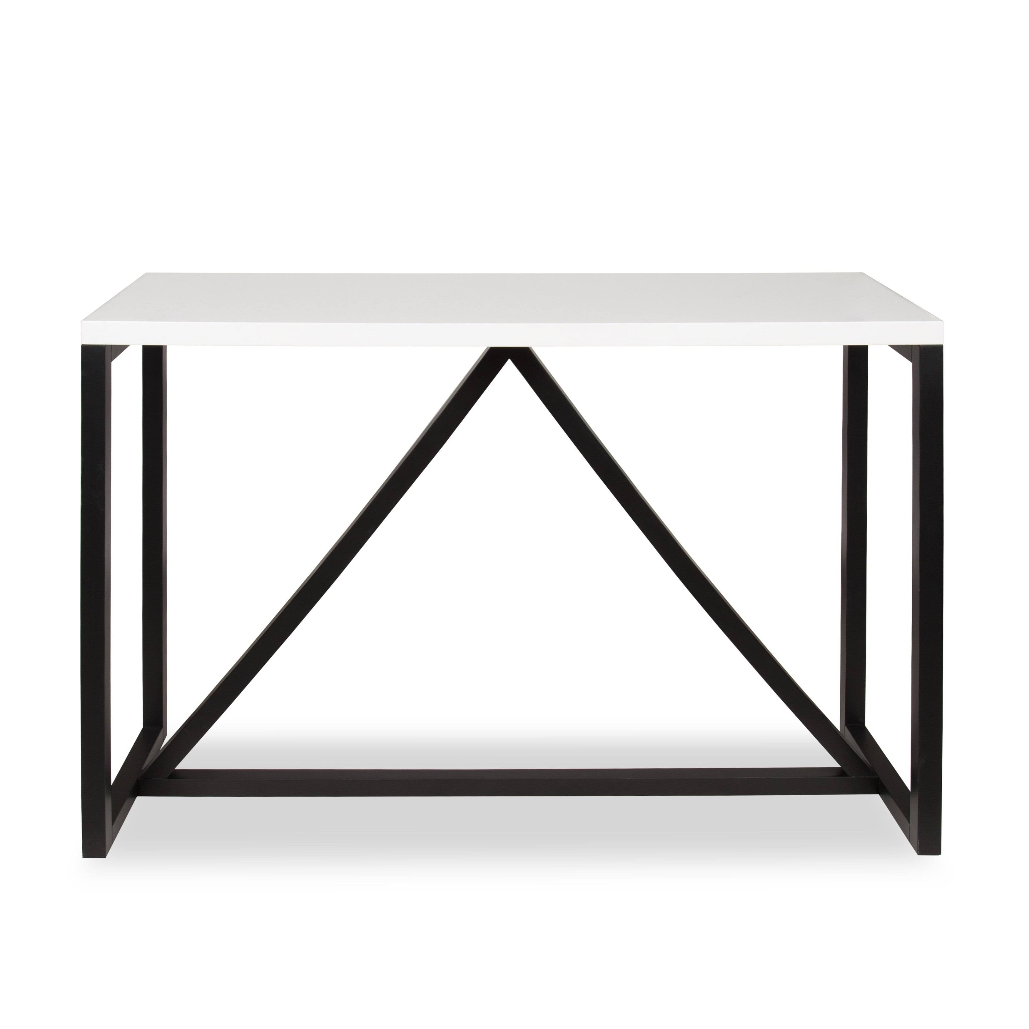 Kinji Wood Console Table Satin Black White A583