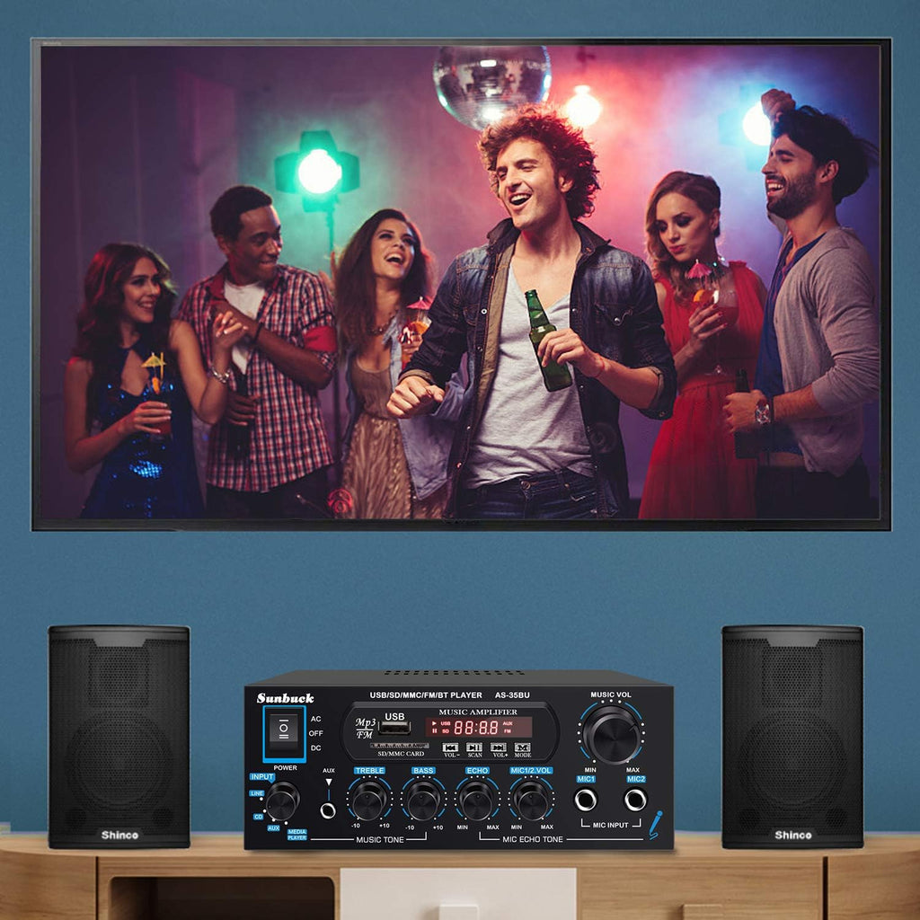 200W Wireless Bluetooth Stereo Amplifier Receiver with USB FM Radio Remote Control D1660