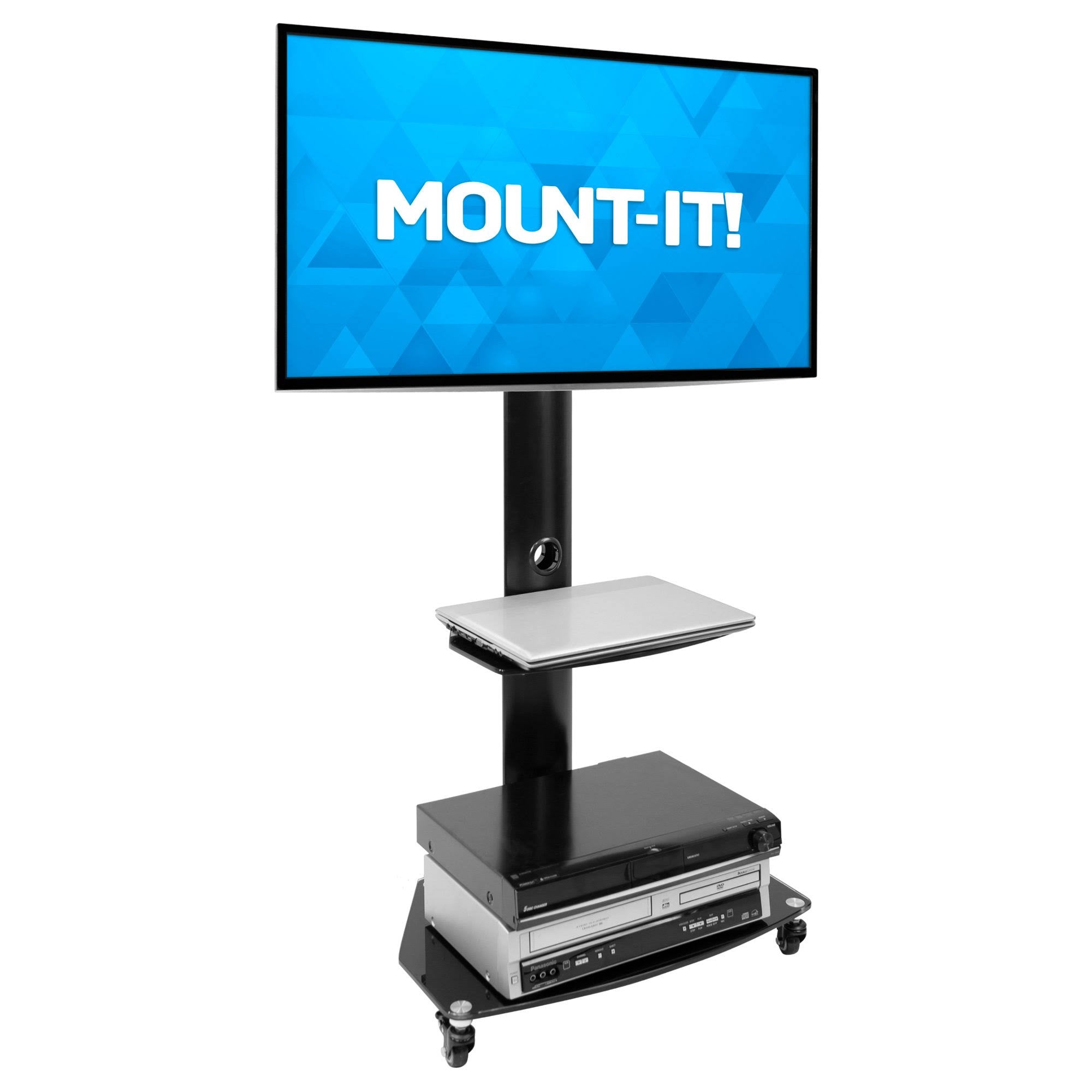 Mobile TV Stand Cart for Flat Screen TVs, Adjustable - Black L535271