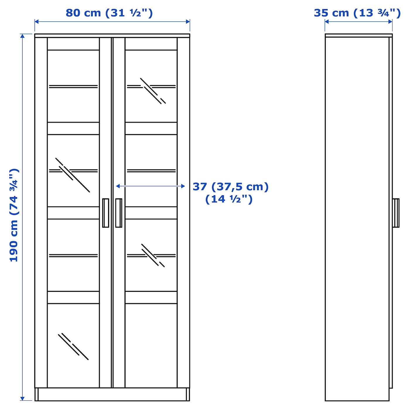 Glass-Door Cabinet, White L5918