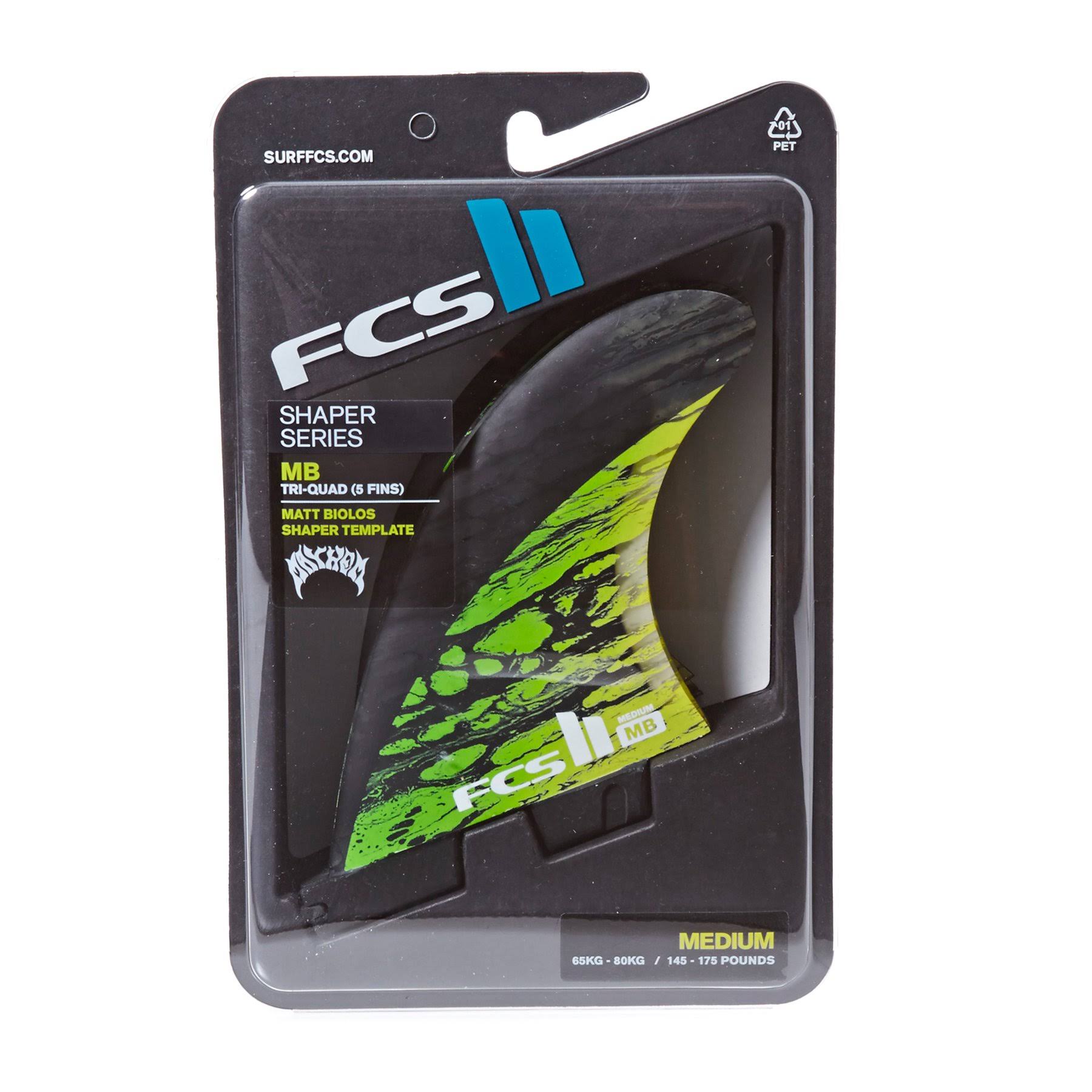 Green Medium PC Carbon Tri-Quad Fin Set J658652