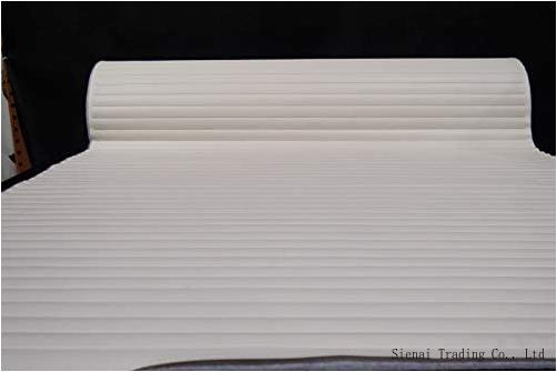 Pleated Marine Vinyl Upholstery Fabric Bone White 54" 15 Yards T986