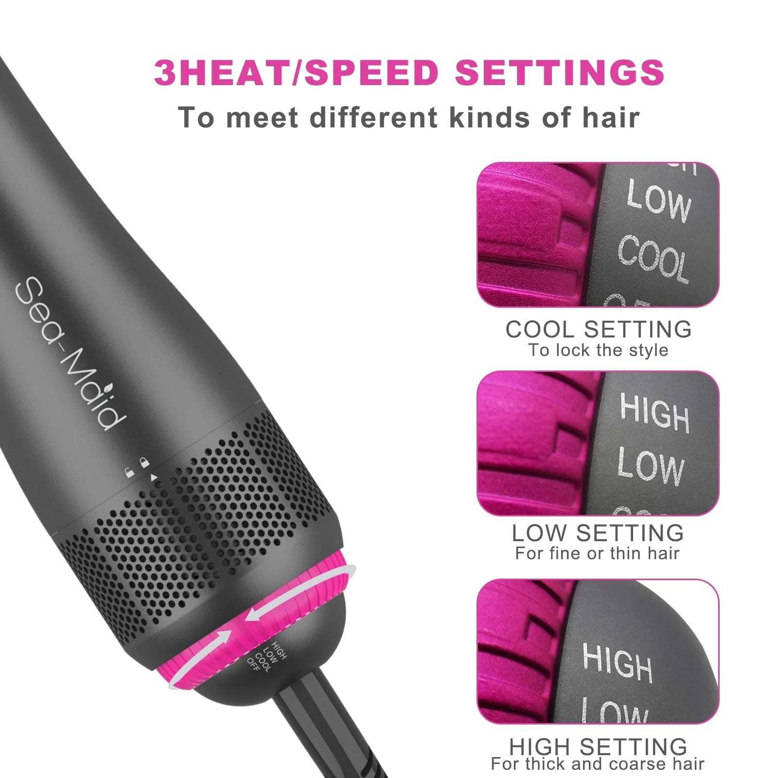 Black 4 in 1 Blow Dryer Brush A726000