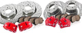Powder Coated Red Calipers Rotors Ceramic Pads Kit S145