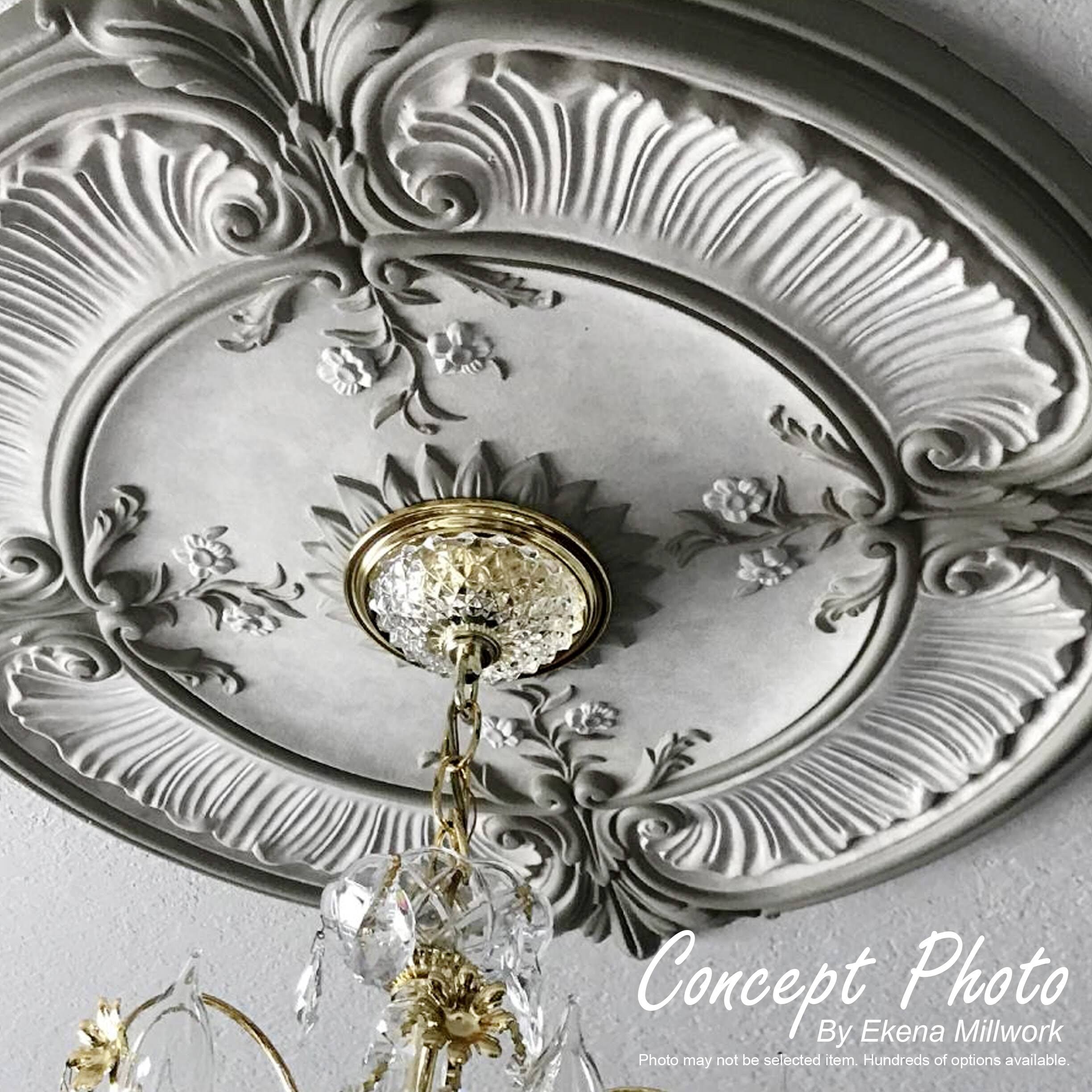 31 1/4x22OD x 2x22P Ceiling Medallion Hand-Painted Gold F57857