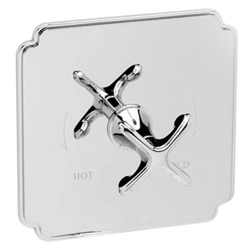 Satin Brass Balanced Pressure Shower Trim Plate with Lever Handle W505249