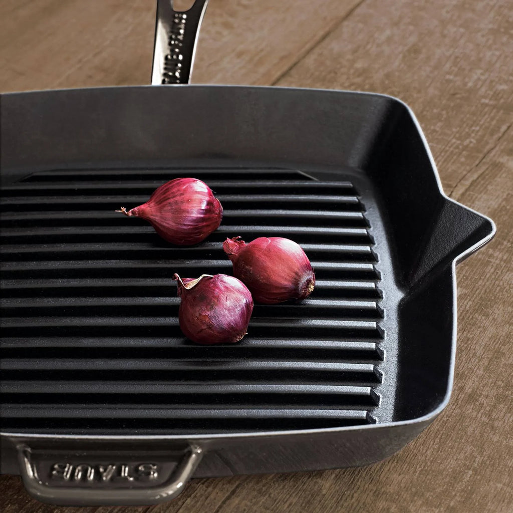 Cast Iron Square Grill Pan, 12-in, Dark Blue J21992