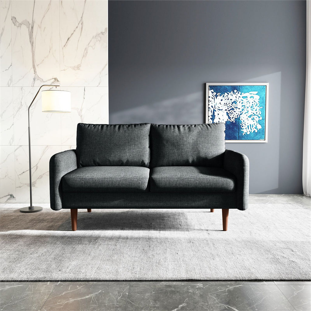 Black Fabric Standard Loveseat Z629