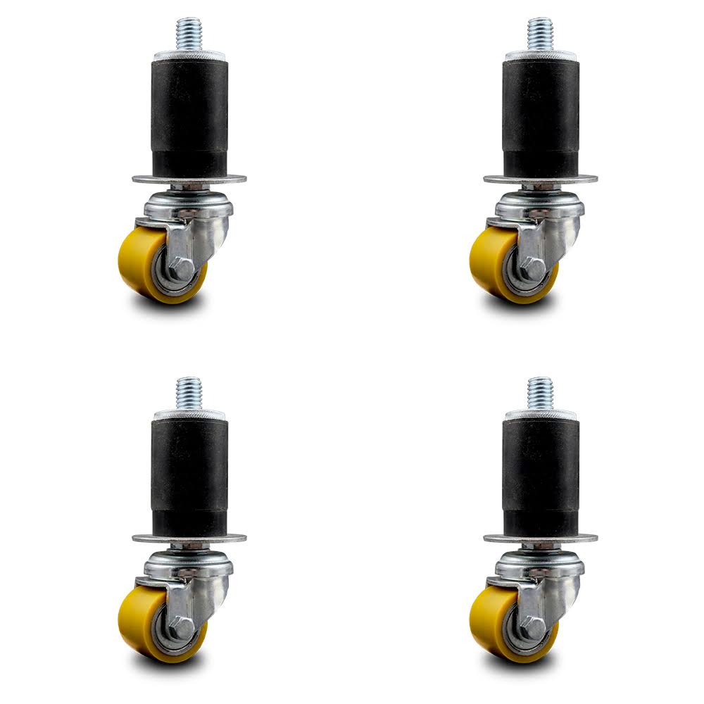 Low Pro Poly Swivel Caster with 35mm Wheel and 1-1/2x22 Expanding Stem, Set of 4 B457