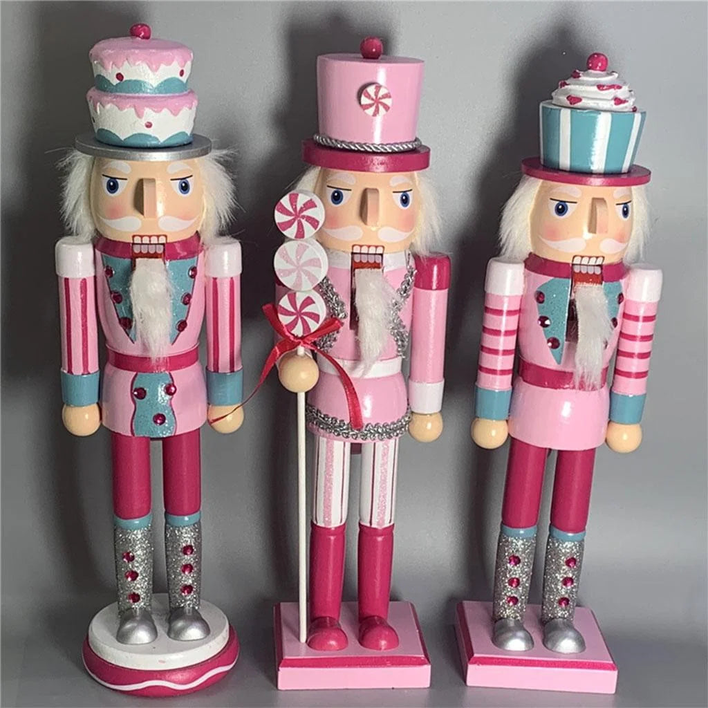 35cm Wood Standing Nutcracker Soldier Figures O1810