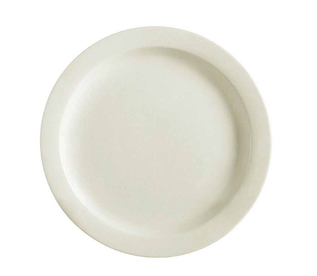 Narrow Rim 6-1/2-Inch White Stoneware Plate, Box of 36 O584