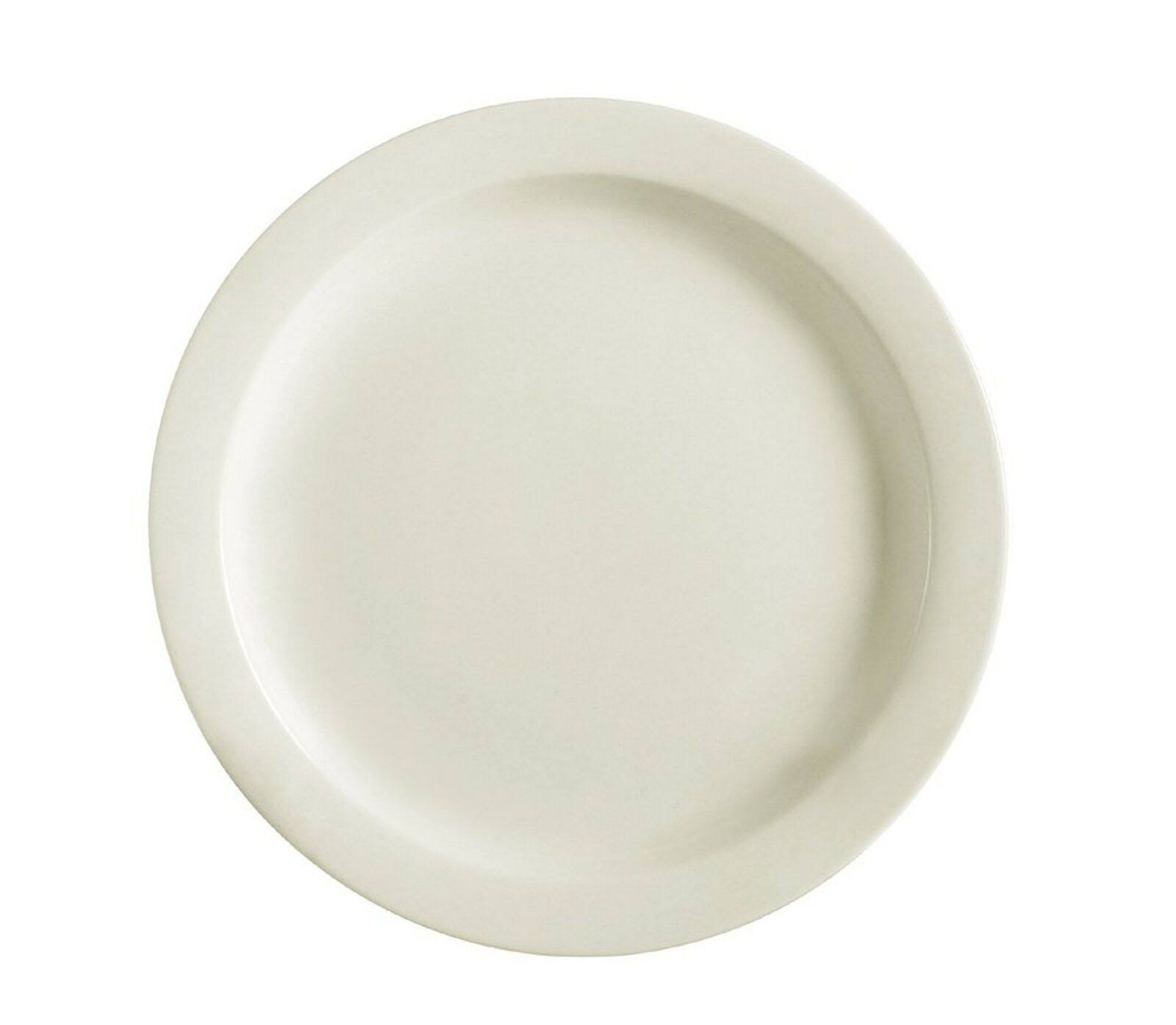 Narrow Rim 6-1/2-Inch White Stoneware Plate, Box of 36 O584