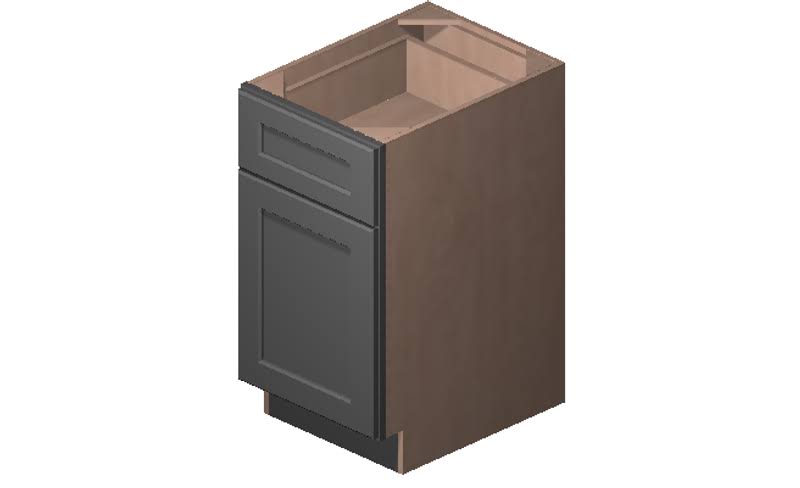Grey 1 Door 1 Drawer 1 Shelf Base Cabinet C976
