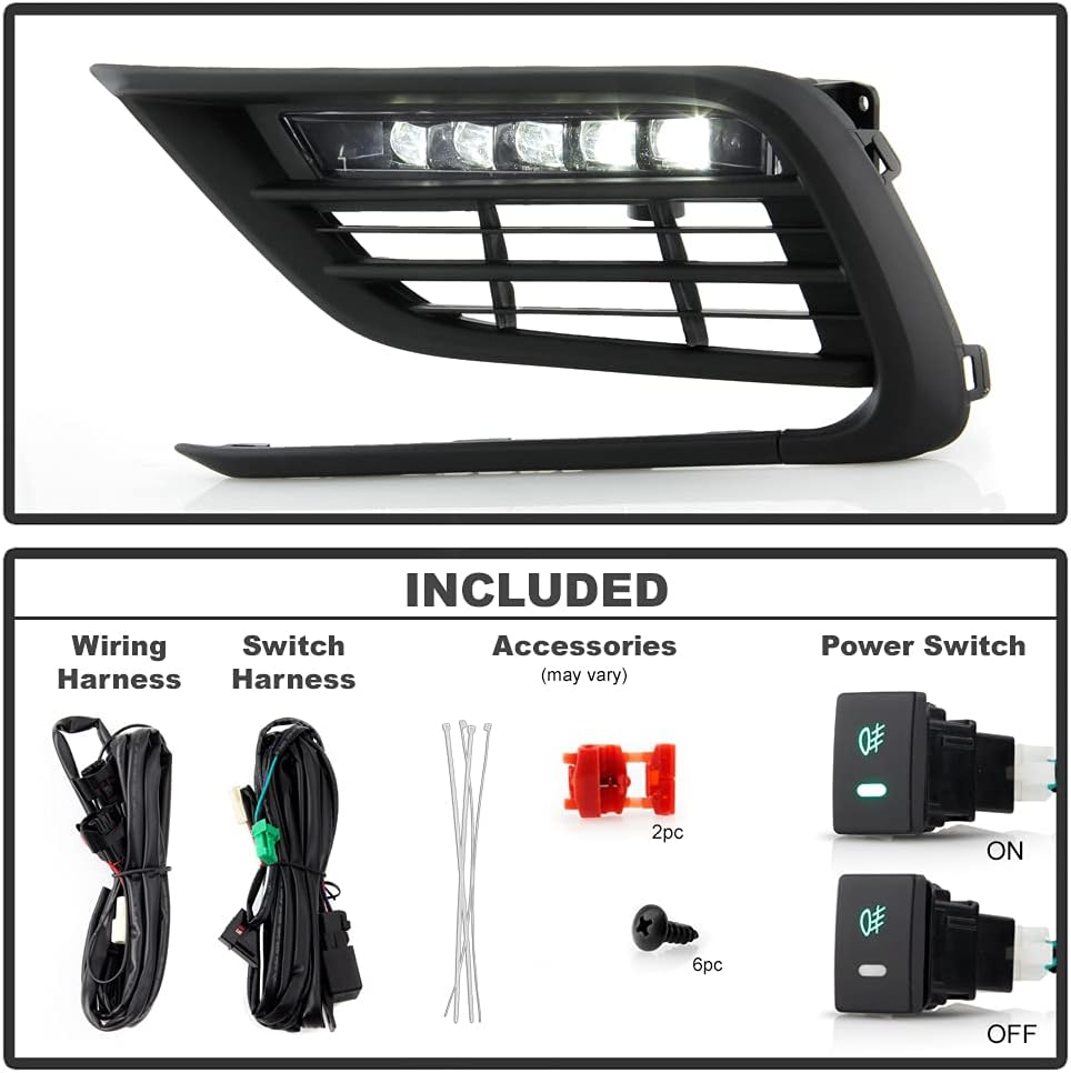 LED Fog Lights with Wire and Switch Assembly Pair S49491
