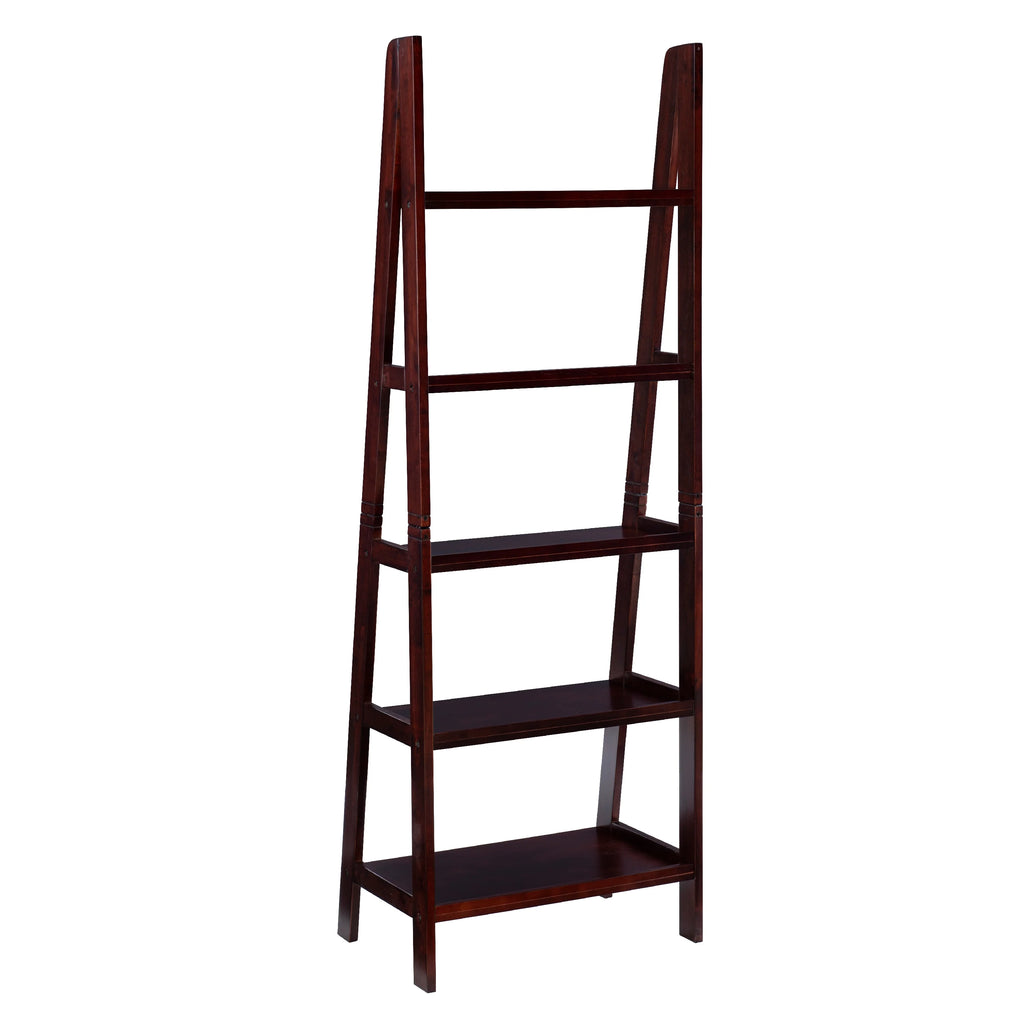 5-Shelf Ladder Bookcase, 72" Height, Espresso Finish N402