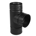 4 in. PelletVent Single Tee with Clean-Out Cap Black A7956