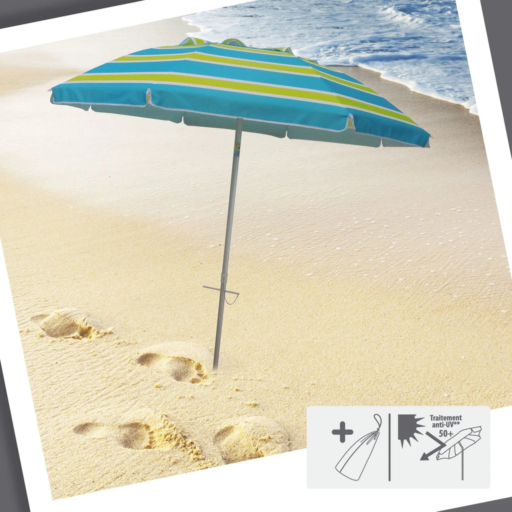 Striped Beach Umbrella with Carry Bag J699