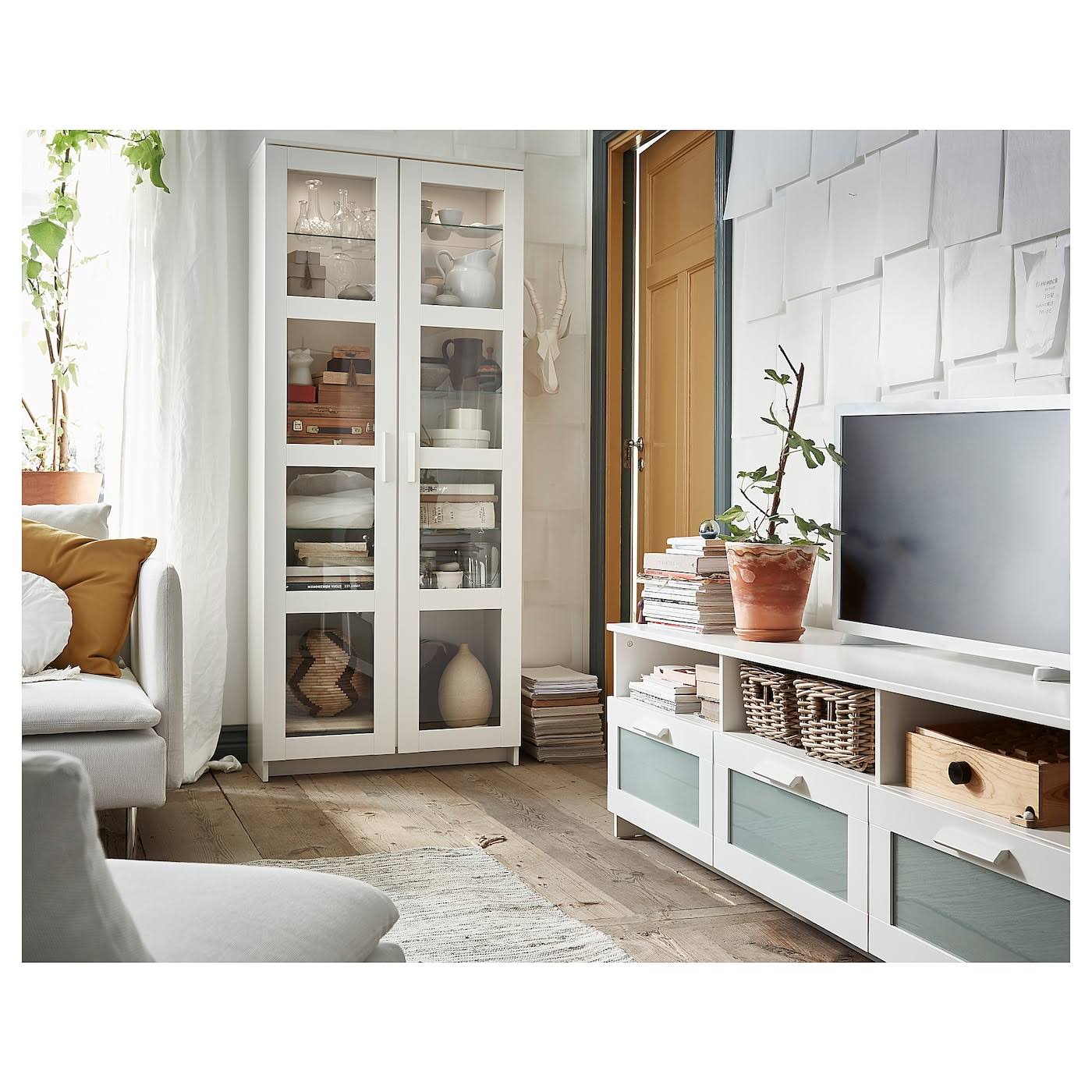 Glass-Door Cabinet, White L5918