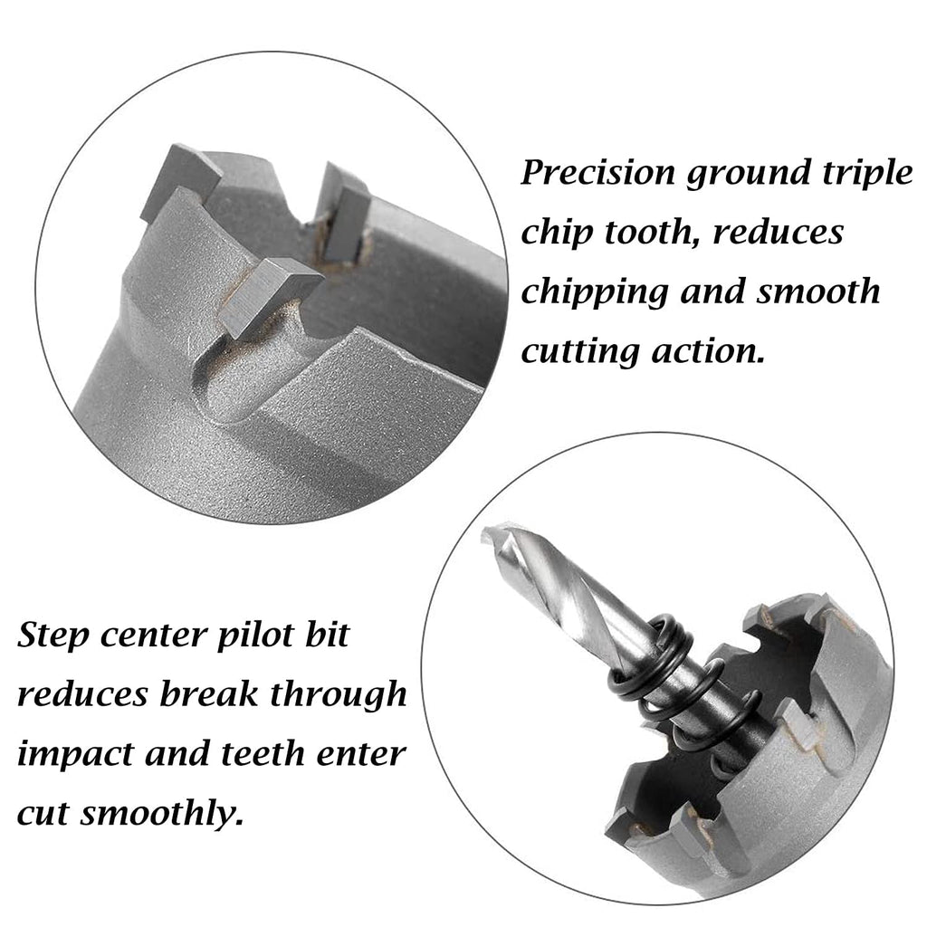 9PCS Carbide Hole Saw Kit 5/8 to 2-1/8 Inch Cutting Diameter Tungsten Carbide Tipped Hole Cutter Set C429560
