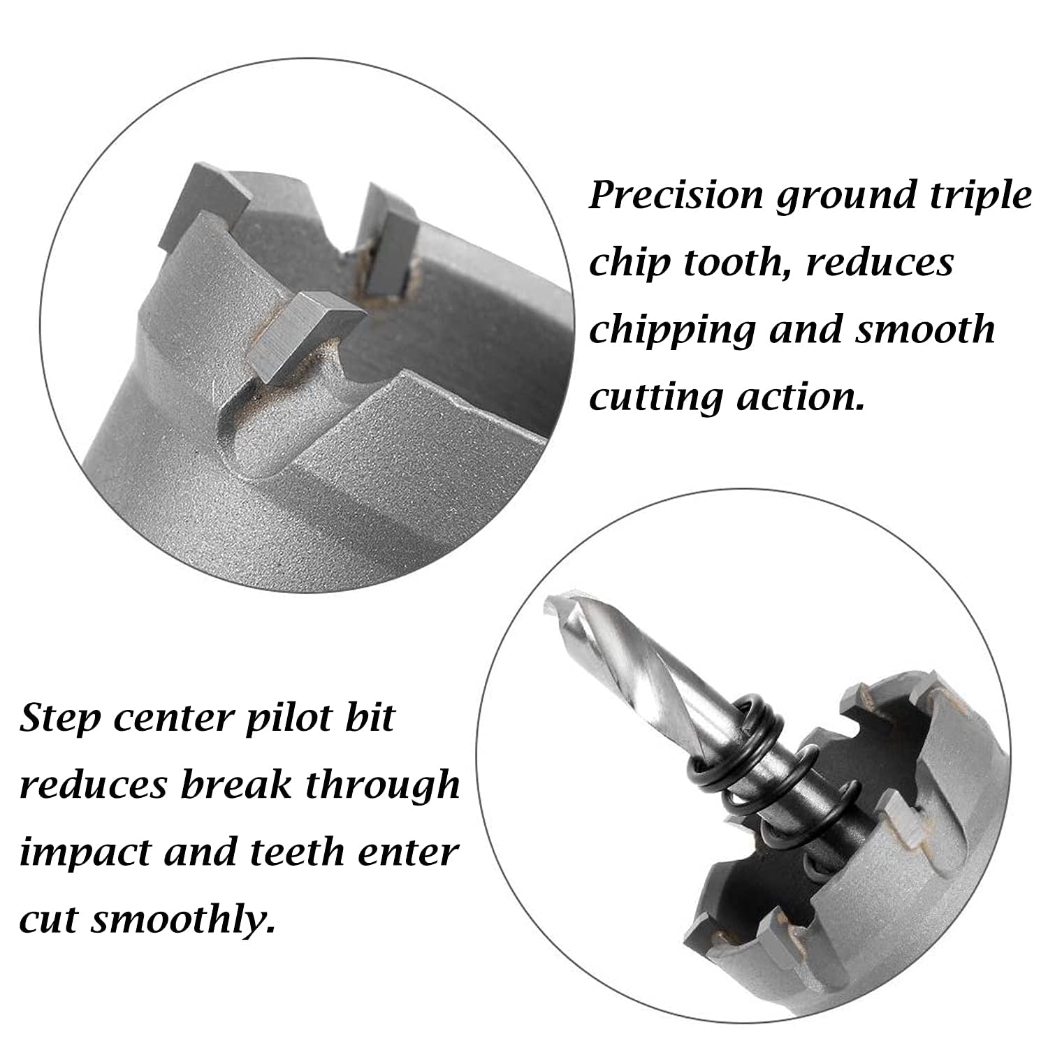 9PCS Carbide Hole Saw Kit 5/8 to 2-1/8 Inch Cutting Diameter Tungsten Carbide Tipped Hole Cutter Set C429560