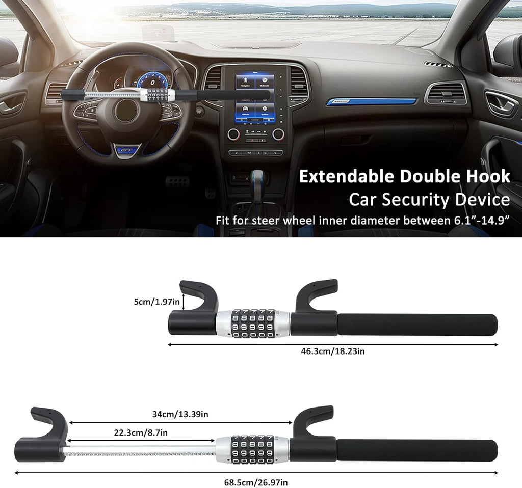 Steering Wheel Lock Anti Theft Heavy Duty Car Security Device O83468