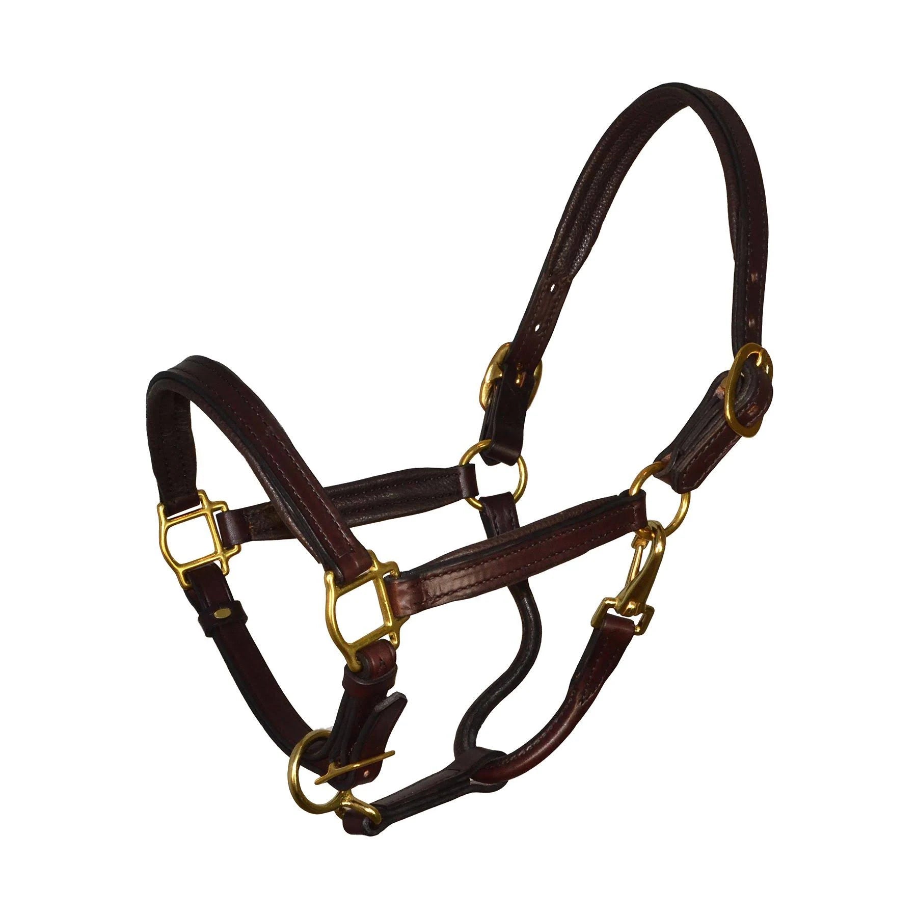 Soft Padded Leather Halter - Havana-Brown - LG Pony G12040