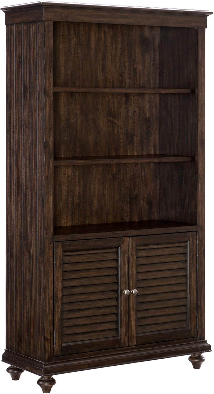 5-Tier Bookcase with Lower Door, Charcoal A661