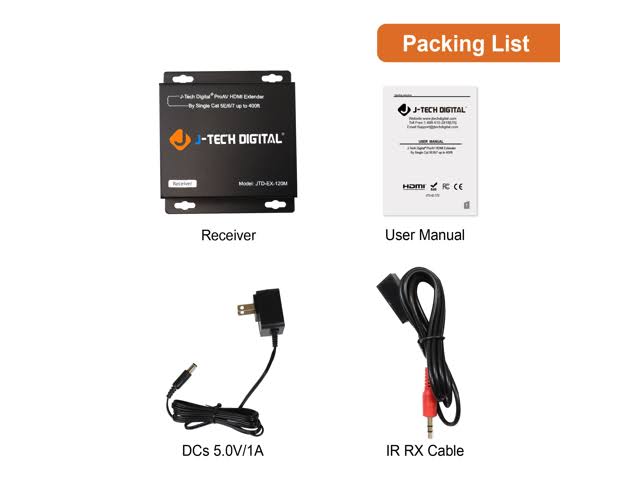 HDMI Extender over Ethernet Cat5e Cat6 Cable 1080p with IR Remote Control B962