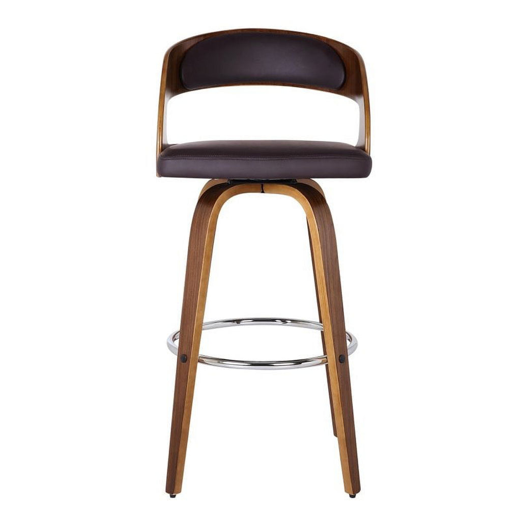 26" Wood/Faux Leather Counter Stool in Brown G146988
