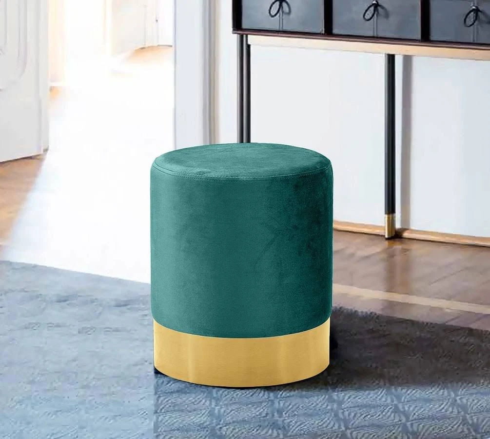 Green Velvet Ottoman & Stool O454