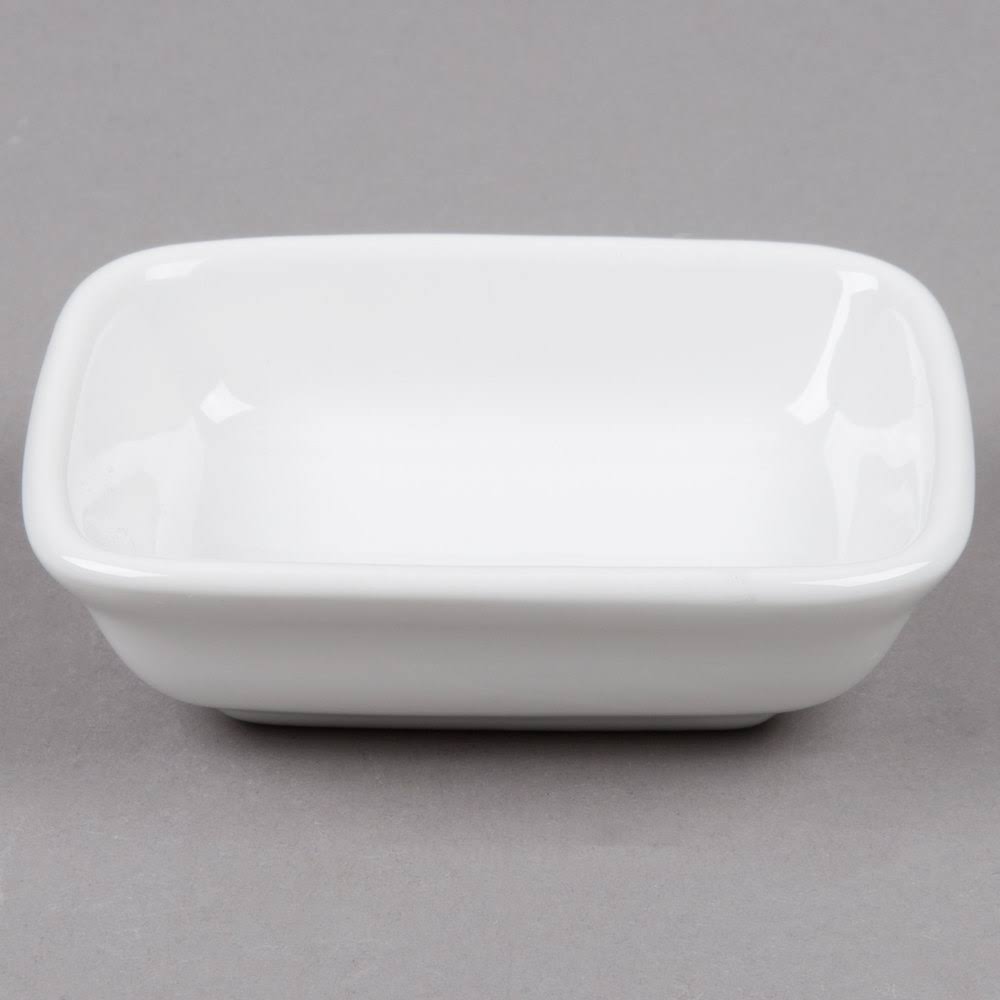 White Rectangular Sauce Dish 4oz B557