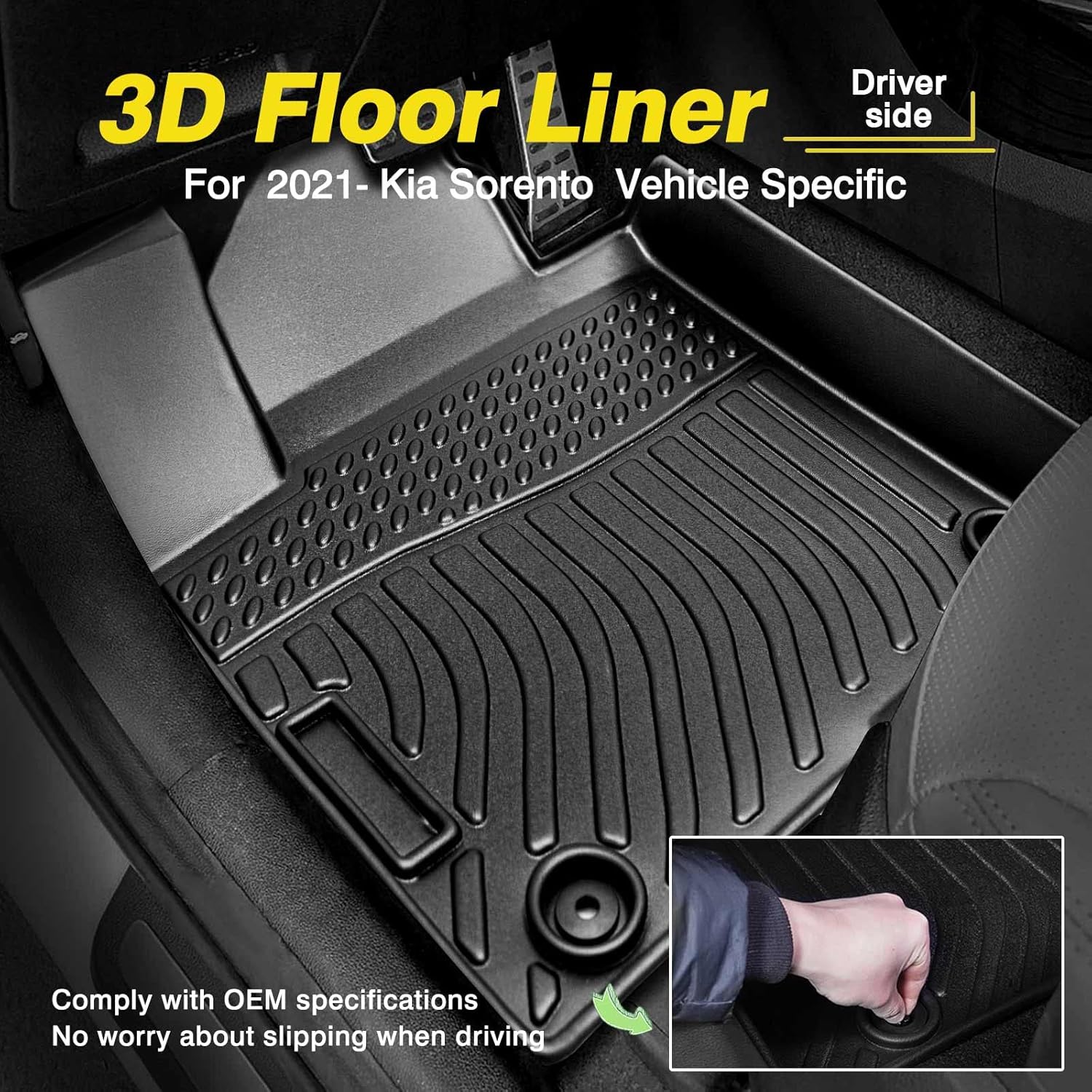 All Weather Floor Liners 1st and 2nd Row Mat Liner Set U2478