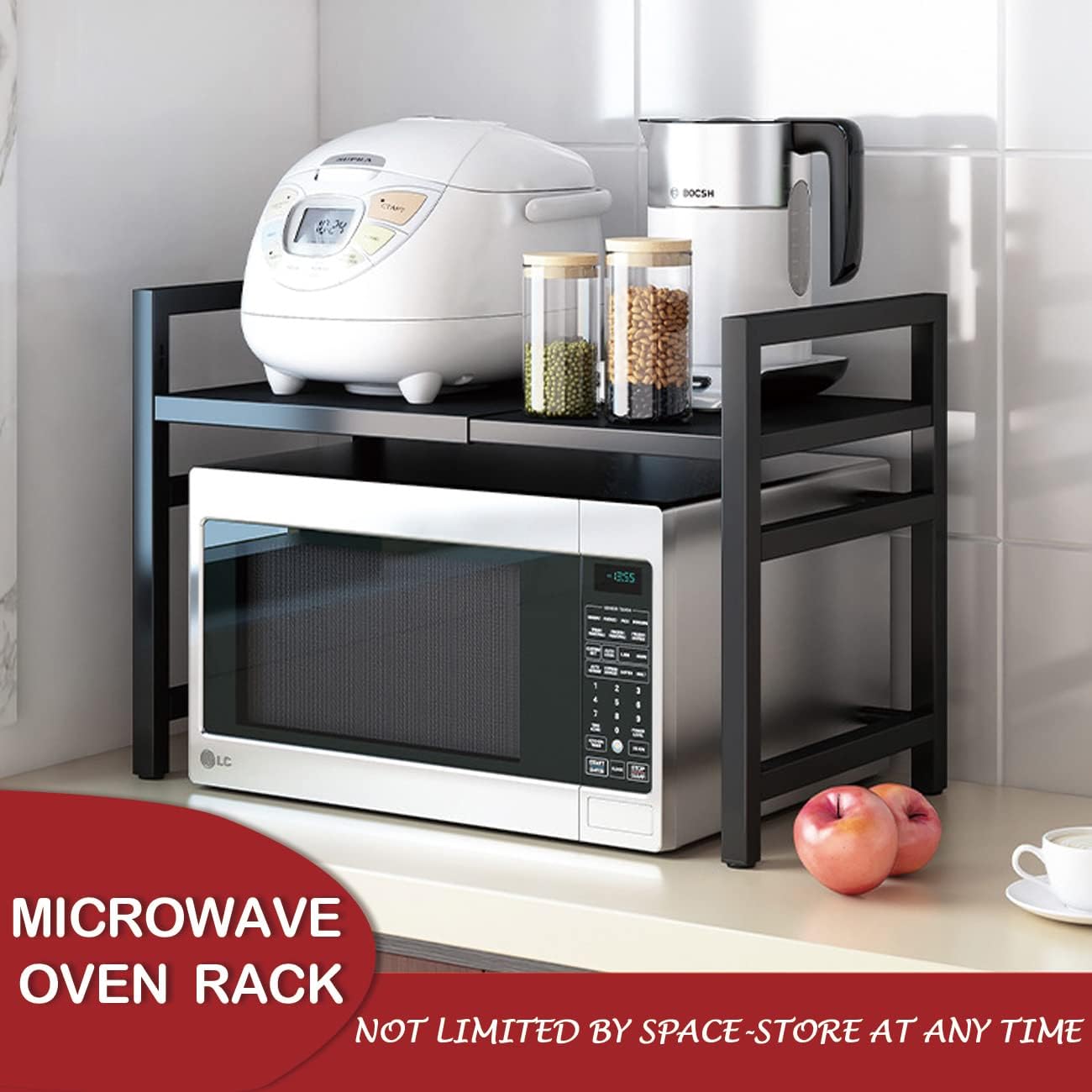 Adjustable Microwave Oven Rack Shelf, Expandable, Pack of 2 V25824