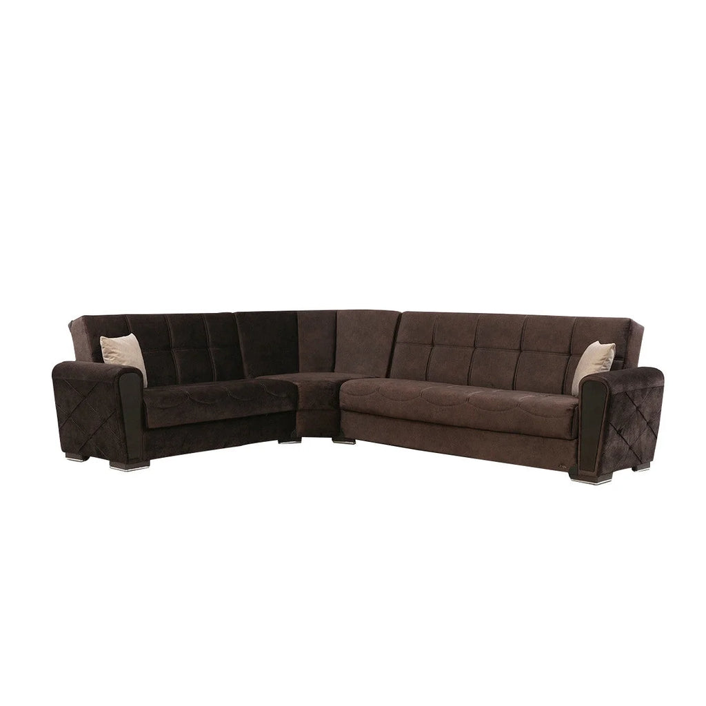 Brown Fabric Reversible Sectional V241