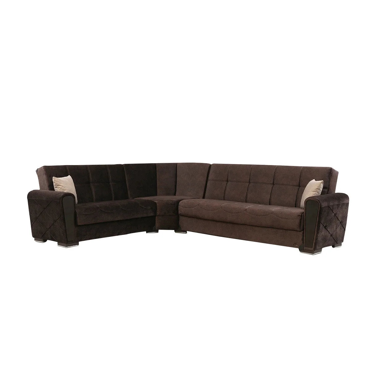 Brown Fabric Reversible Sectional V241
