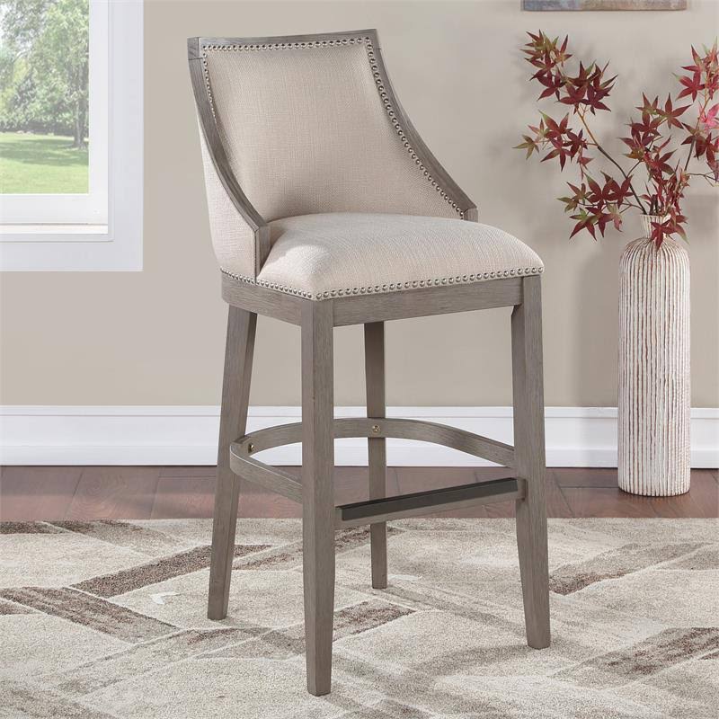 Solid Wood Driftwood Gray Bar Stool M794711