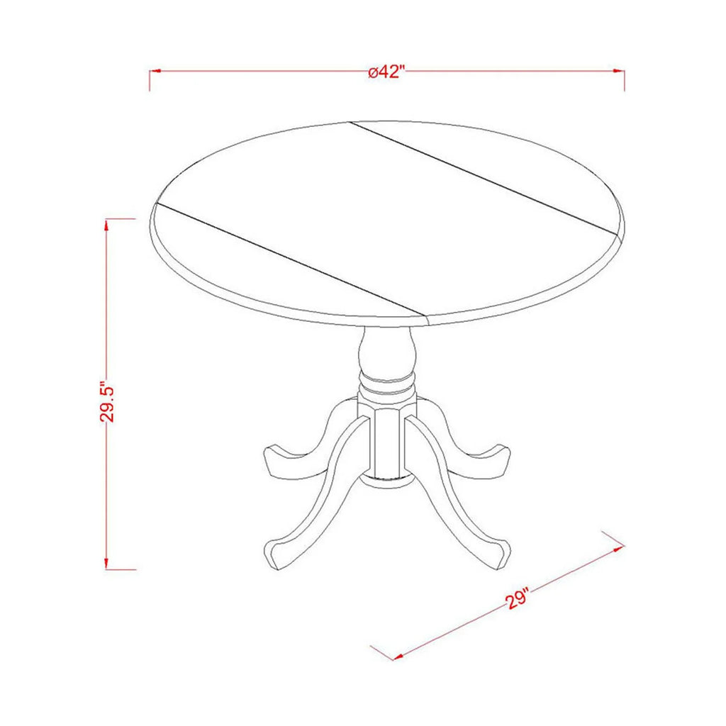 5-Pc Mid Century Dining Table Set with 4 Kitchen Chairs Z8311