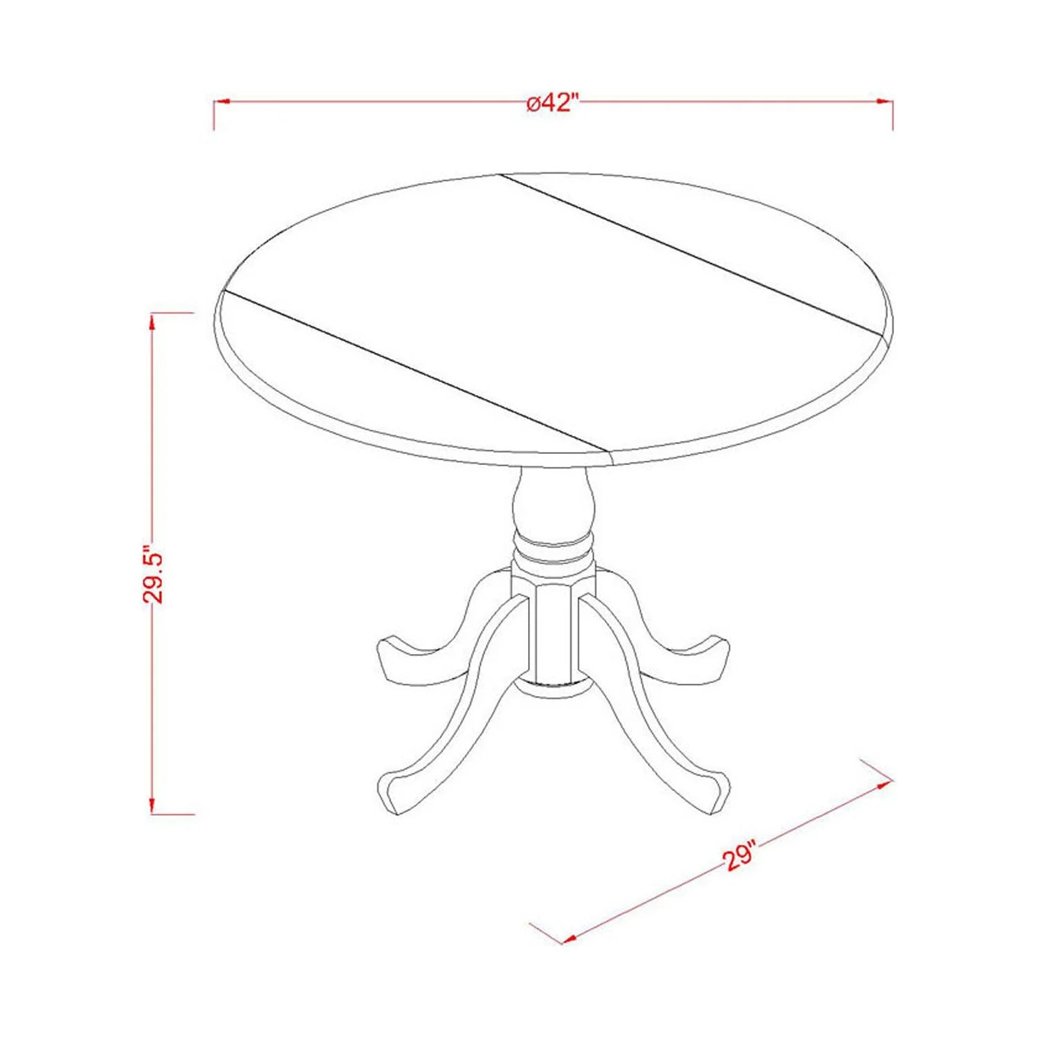 5-Pc Mid Century Dining Table Set with 4 Kitchen Chairs Z8311