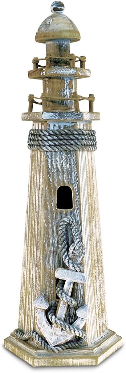 Handcrafted Wooden Nautical Picture Frame and Lighthouse Decor, Set of 2 X635