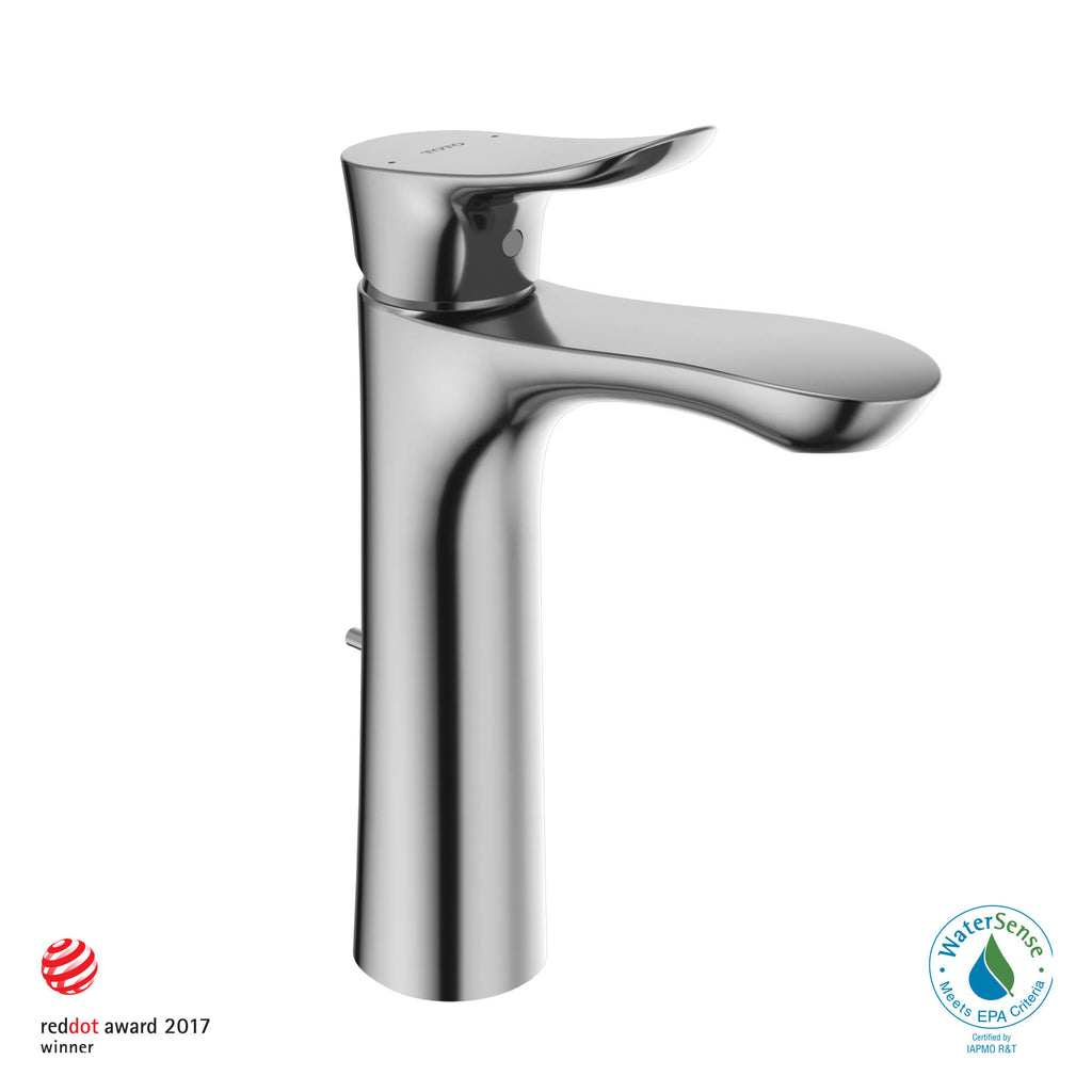 Single Handle Semi-Vessel Bathroom Sink Faucet, Brushed Nickel D52430