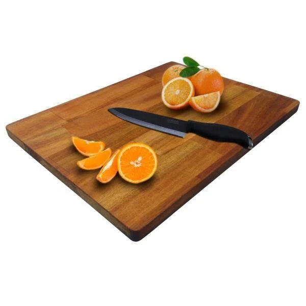 24 in. L x 16 in. D x 1 in. T Butcher Block Chopping Board in Golden Teak Stained Acacia M9678