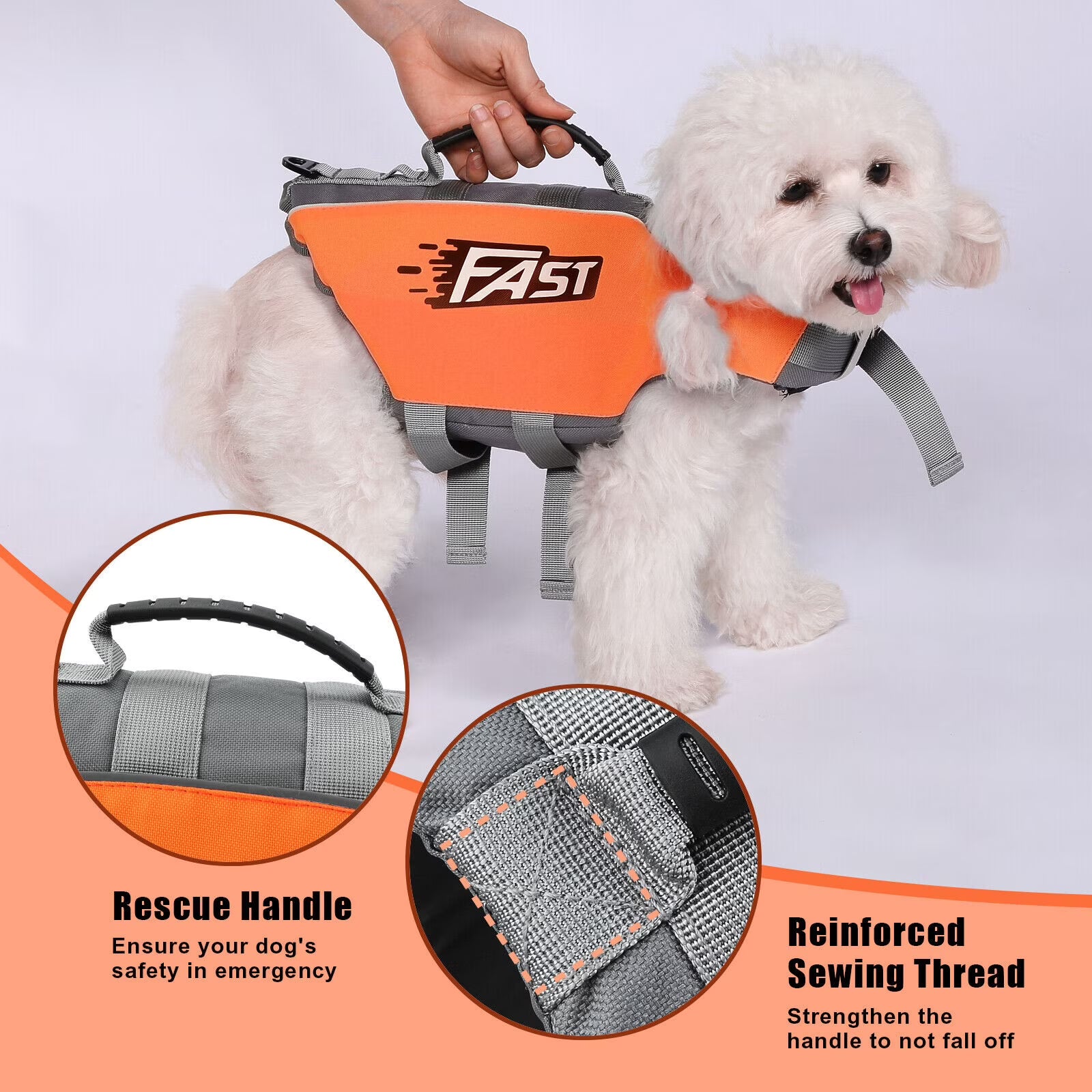 Reflective Inflatable Dog Life Preserver Vest V261696
