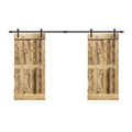 72 in. x 84 in. Solid Pine Wood Double Sliding Barn Door with Hardware Kit F627111