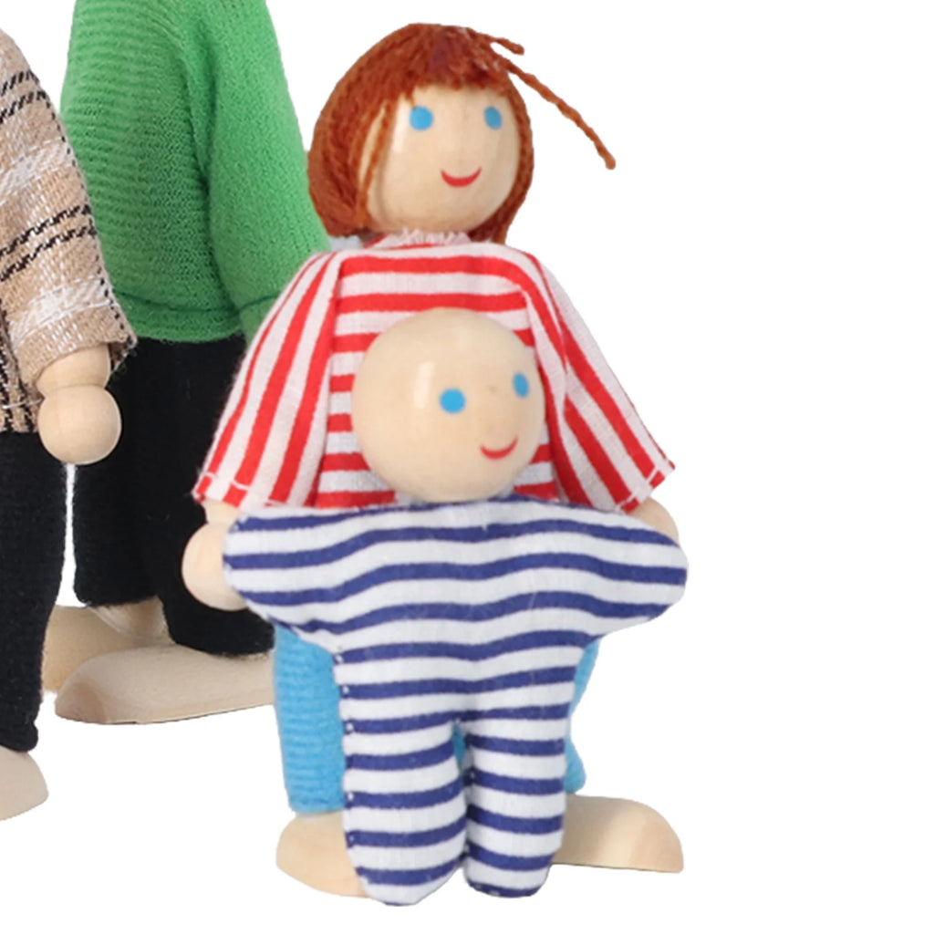 8pcs Wooden Dollhouse People Figures Y482