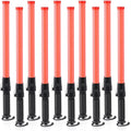 10 Pieces 21-inch Traffic Control Wand with 6 Red LED, 2 Flashing Modes, Pack of 2 S191