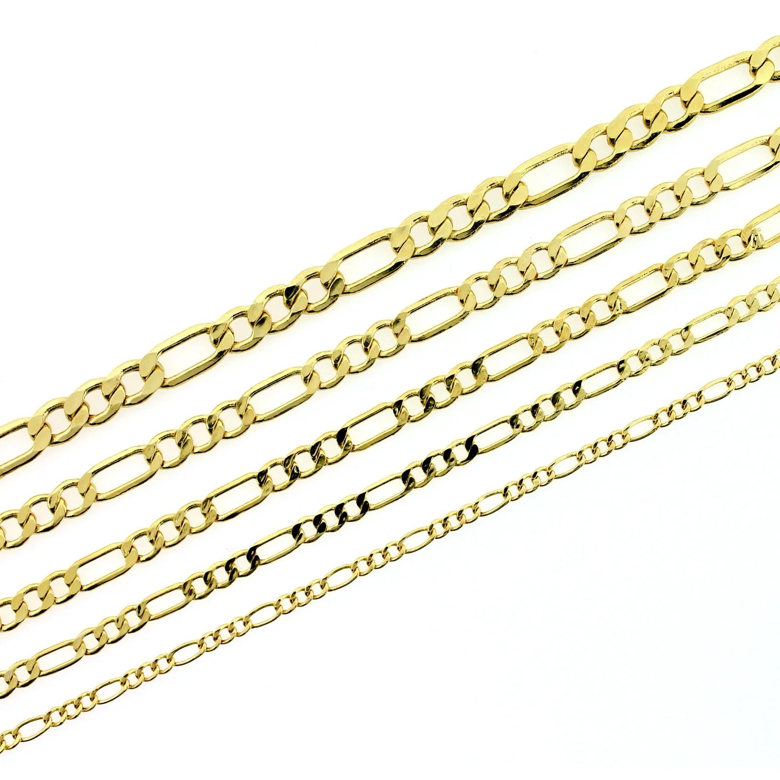 10K Yellow Gold Figaro Link Chain Pendant Necklace N325531