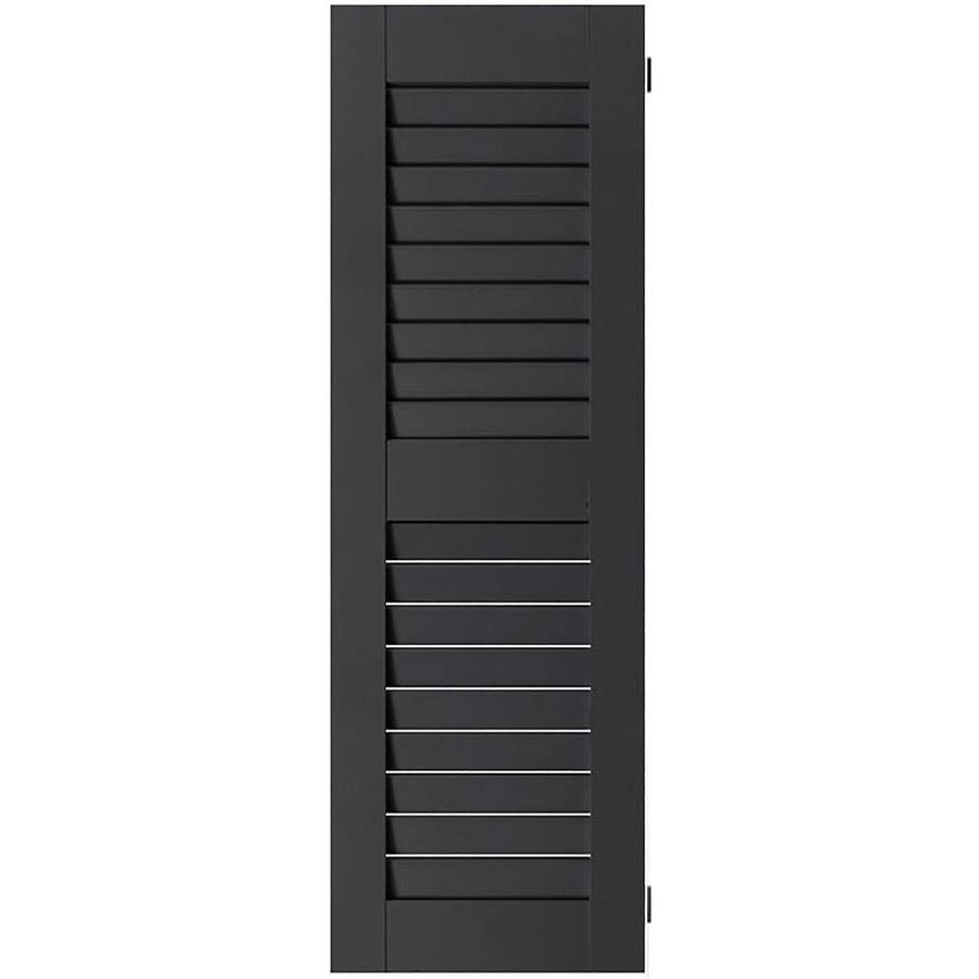 Black Louvered Shutters Pair N468272
